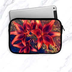 Red Lillies Bloom Flower Plant Apple Ipad Mini Zipper Cases by Pakrebo