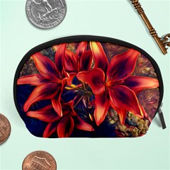 Red Lillies Bloom Flower Plant Accessory Pouch (large) by Pakrebo