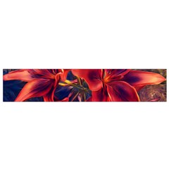 Red Lillies Bloom Flower Plant Small Flano Scarf by Pakrebo