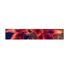 Red Lillies Bloom Flower Plant Flano Scarf (mini) by Pakrebo