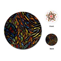 Stained Glass Window Glass Colorful Playing Cards (round) by Pakrebo