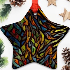 Stained Glass Window Glass Colorful Star Ornament (two Sides) by Pakrebo