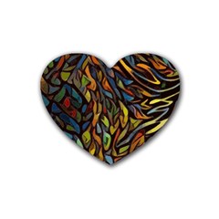 Stained Glass Window Glass Colorful Rubber Coaster (heart)  by Pakrebo