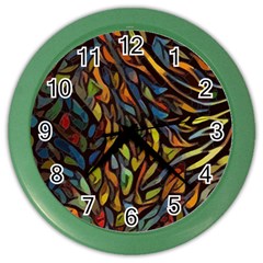 Stained Glass Window Glass Colorful Color Wall Clock by Pakrebo