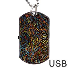 Stained Glass Window Glass Colorful Dog Tag Usb Flash (one Side) by Pakrebo