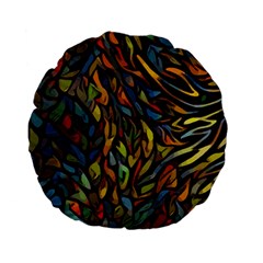 Stained Glass Window Glass Colorful Standard 15  Premium Flano Round Cushions