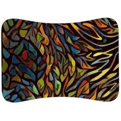 Stained Glass Window Glass Colorful Velour Seat Head Rest Cushion by Pakrebo