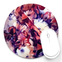 Flowers Bouquets Vintage Pop Art Round Mousepads by Pakrebo