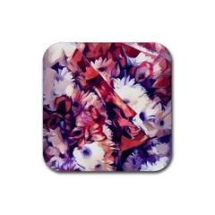 Flowers Bouquets Vintage Pop Art Rubber Coaster (Square) 