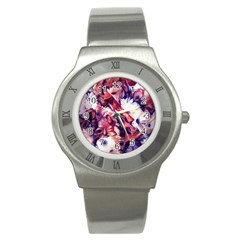 Flowers Bouquets Vintage Pop Art Stainless Steel Watch