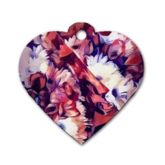 Flowers Bouquets Vintage Pop Art Dog Tag Heart (One Side)