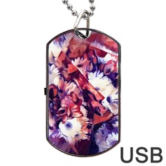 Flowers Bouquets Vintage Pop Art Dog Tag USB Flash (One Side)