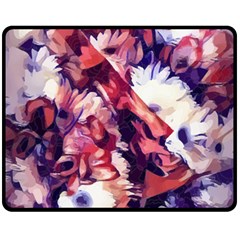 Flowers Bouquets Vintage Pop Art Double Sided Fleece Blanket (Medium) 