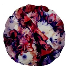 Flowers Bouquets Vintage Pop Art Large 18  Premium Flano Round Cushions