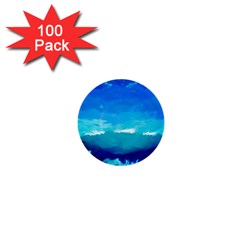 Blue Sky Artwork Drawing Painting 1  Mini Buttons (100 Pack) 