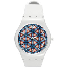 Pattern Tile Background Seamless Round Plastic Sport Watch (m) by Pakrebo