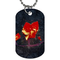 Grunge Floral Collage Design Dog Tag (two Sides)