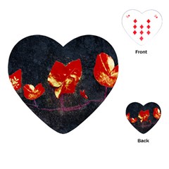 Grunge Floral Collage Design Playing Cards (heart) by dflcprintsclothing