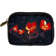 Grunge Floral Collage Design Digital Camera Leather Case by dflcprintsclothing