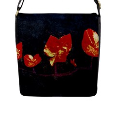 Grunge Floral Collage Design Flap Closure Messenger Bag (l) by dflcprintsclothing