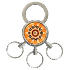 Abstract Kaleidoscope Colorful 3-ring Key Chains