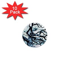 Tree Winter Blue Snow Cold Scene 1  Mini Magnet (10 Pack)  by Pakrebo