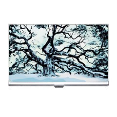 Tree Winter Blue Snow Cold Scene Business Card Holder by Pakrebo