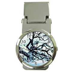 Tree Winter Blue Snow Cold Scene Money Clip Watches by Pakrebo