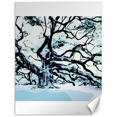 Tree Winter Blue Snow Cold Scene Canvas 18  X 24  by Pakrebo