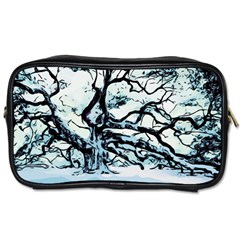 Tree Winter Blue Snow Cold Scene Toiletries Bag (one Side) by Pakrebo