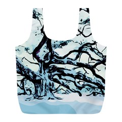 Tree Winter Blue Snow Cold Scene Full Print Recycle Bag (l) by Pakrebo