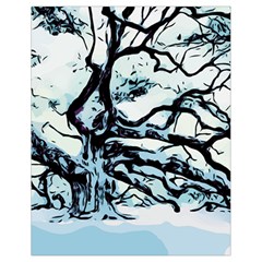 Tree Winter Blue Snow Cold Scene Drawstring Bag (small) by Pakrebo