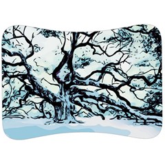 Tree Winter Blue Snow Cold Scene Velour Seat Head Rest Cushion