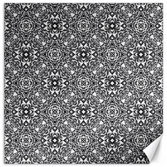 Black White Geometric Background Canvas 12  X 12  by Pakrebo