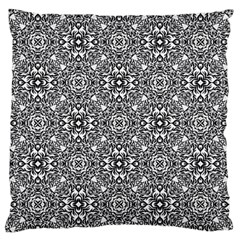 Black White Geometric Background Large Flano Cushion Case (one Side) by Pakrebo