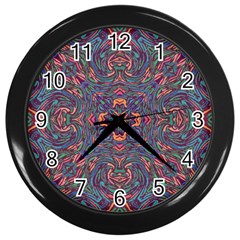 Tile Repeating Colors Texture Wall Clock (Black)