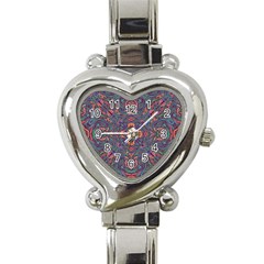 Tile Repeating Colors Texture Heart Italian Charm Watch