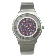 Tile Repeating Colors Texture Stainless Steel Watch