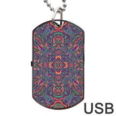 Tile Repeating Colors Texture Dog Tag USB Flash (Two Sides)