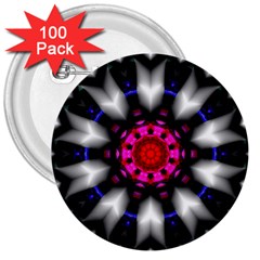 Kaleidoscope Round Metal 3  Buttons (100 pack) 