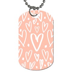 Coral Pattren With White Hearts Dog Tag (two Sides) by alllovelyideas