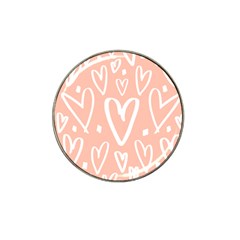 Coral Pattren With White Hearts Hat Clip Ball Marker (4 Pack) by alllovelyideas