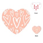 coral pattren with white hearts Playing Cards (Heart) Front