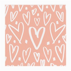 Coral Pattren With White Hearts Medium Glasses Cloth by alllovelyideas