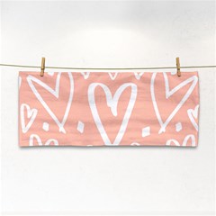 Coral Pattren With White Hearts Hand Towel by alllovelyideas