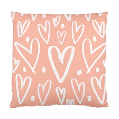 Coral Pattren With White Hearts Standard Cushion Case (two Sides) by alllovelyideas