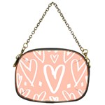 coral pattren with white hearts Chain Purse (Two Sides) Back