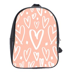 Coral Pattren With White Hearts School Bag (xl) by alllovelyideas