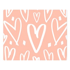 Coral Pattren With White Hearts Double Sided Flano Blanket (large)  by alllovelyideas