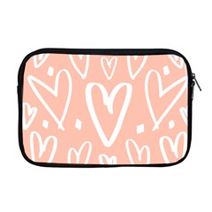 Coral Pattren With White Hearts Apple Macbook Pro 17  Zipper Case by alllovelyideas